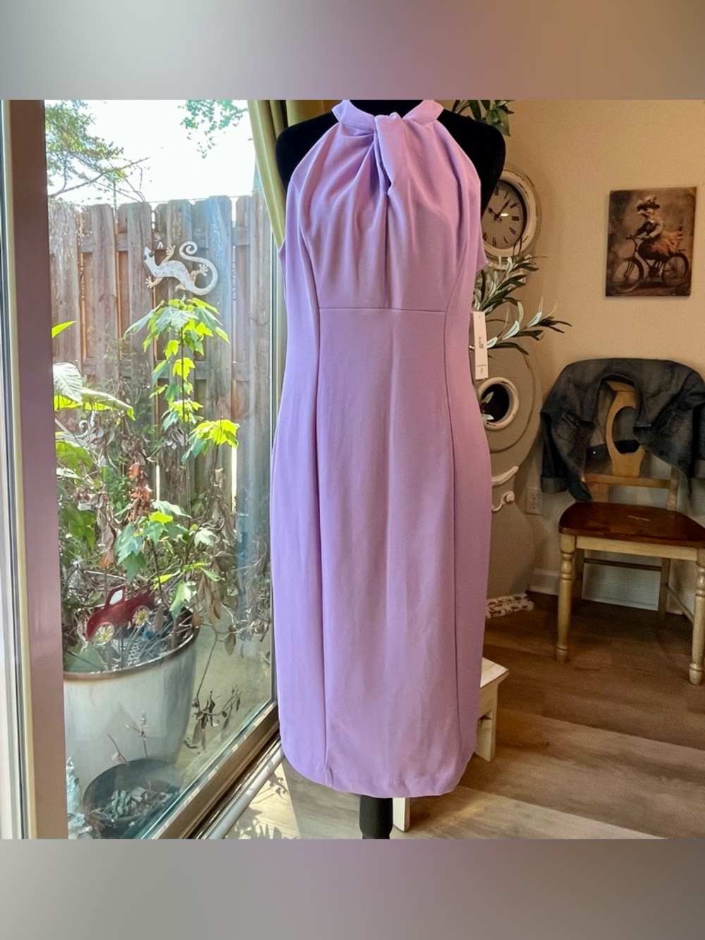 Julia Jordan Twist Neck Sleeveless Sheath Dress-Orchid Lilac NWT Size 6